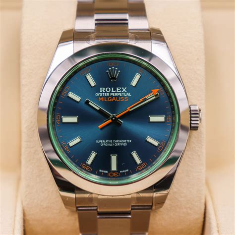 rolex milgauss z blue chrono 25|rolex milgauss z blue edition.